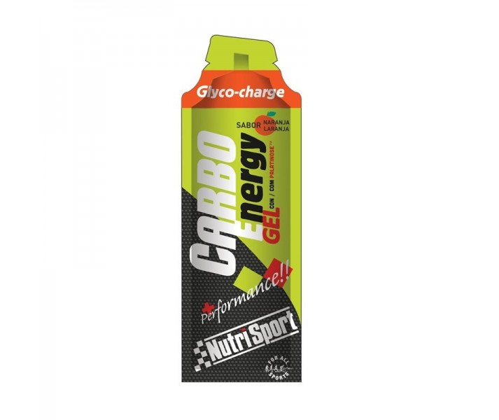 Carbohidratos Nutrisport Carbo energy Caja de Gelessabor naranja 18 Unidades