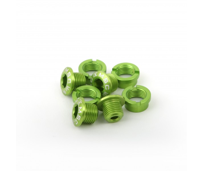 Kit Tornillos Plato Cortos Verde M8X5.5/6.5 Alu8U