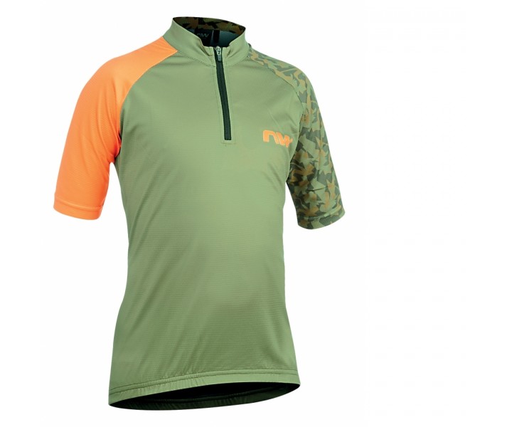 Maillot Northwave Origin Junior Verde Forest-Naranja