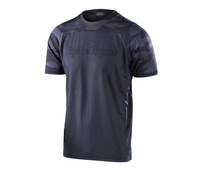 Camiseta Troy Lee Skyline Ss Signature Gris Camo / Negro