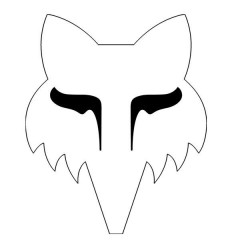 Pegatina Fox Head 4 cm Negro