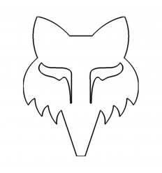 Pegatina Fox Head Die Cut 6,4 cm Negro