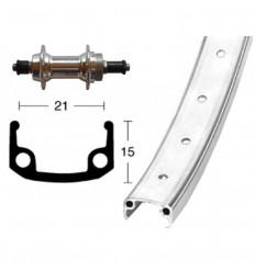Rueda Trasera Wiener 26x1.9 Agujeros QR 135 mm Plata